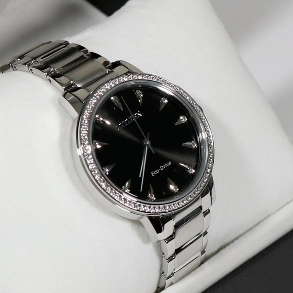 Citizen Diamond Dial Black Ladies Watch main image 4